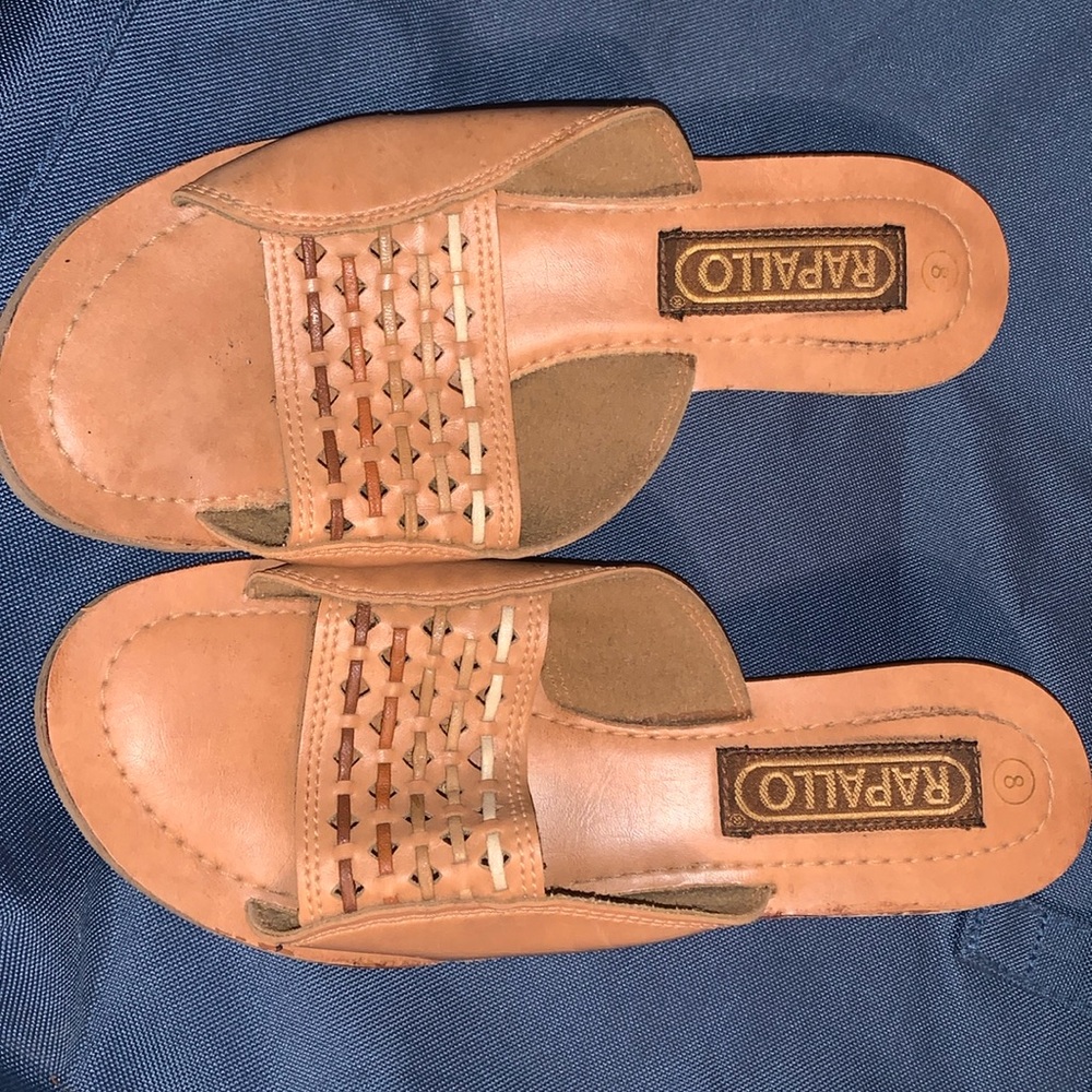 ⭐️ Sz 8 Vintage Rapallo leather slide sandals Italian